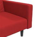 vidaXL 2-miestna rozkladacia pohovka s 2 vankúšmi,vínovo červená,zamat