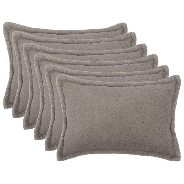 vidaXL Poťah na podložku 6 pcs HOUTEN Svetlosivá 30 x 50 cm Bouclé