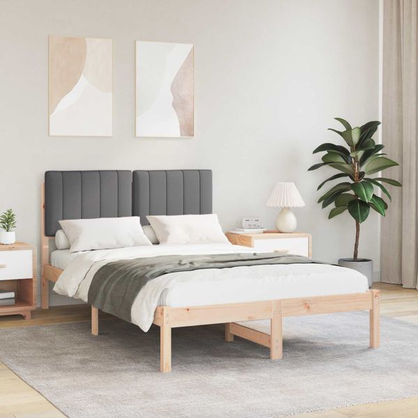 vidaXL Rám postele s čalúneným čelom Tmavo šedá 120 x 190 cm