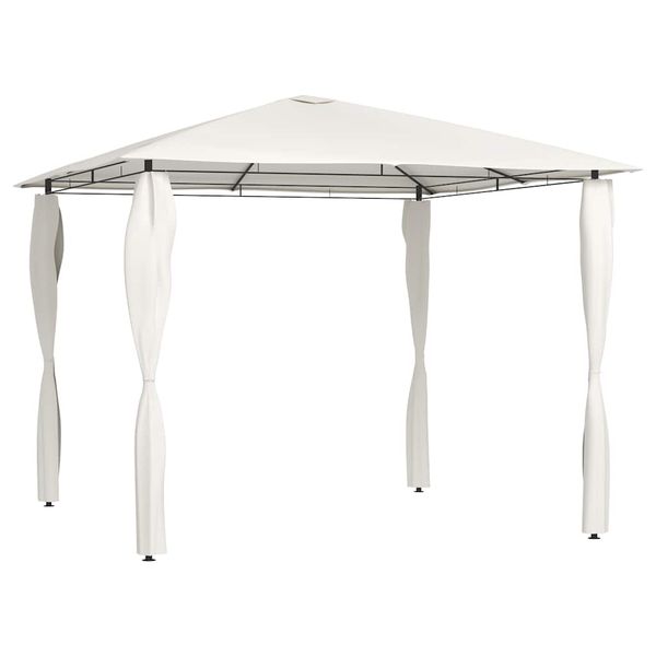 vidaXL Altánok s poťahmi na stĺpiky 3x3x2,6 m, krémový 160 g/m²