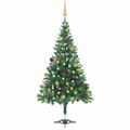 vidaXL Osvetlený umelý vianočný stromček+gule 180 cm, 564 vetvičiek