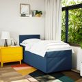 vidaXL Posteľný rám boxspring s matracom modrý 90x200 cm látka
