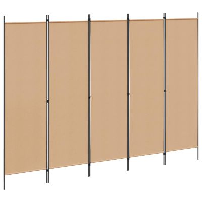 vidaXL 5-panelový paraván Béžová 250 x 180 cm Látka