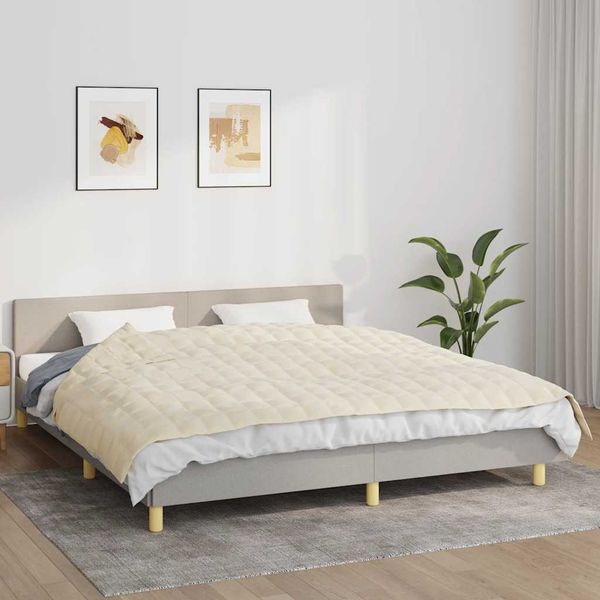 vidaXL Záťažová prikrývka bledokrémová 155x220 cm 11 kg látka