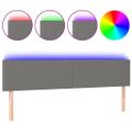 vidaXL Čelo postele s LED tmavosivé 180x5x78/88 cm látka