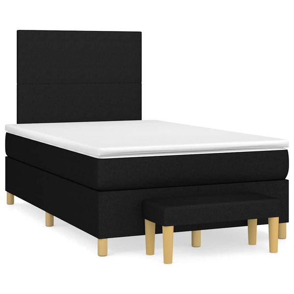 vidaXL Boxspring posteľ s matracom čierna 120x190 cm látka