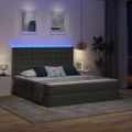 vidaXL LED úložná posteľ s matracom Tmavosivá 180 x 200 cm Látka