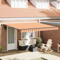 vidaXL Sklopná markíza Žltá a oranžová 400 × 350 cm Tkanina a hliník