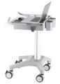Neomounts  MED-M200 / Mobile Laptop Cart, incl. keyboard & mouse drawer / Creme Stojan, pojízdný, pro notebooky, úhloprícka 10"-17", nosnost 5kg, výška 89,2-121cm, hliník, bílá