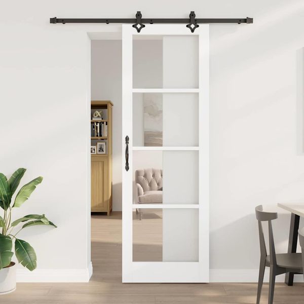vidaXL Posuvné dvere ORKDAL 78 x 232 cm Biela a čierna