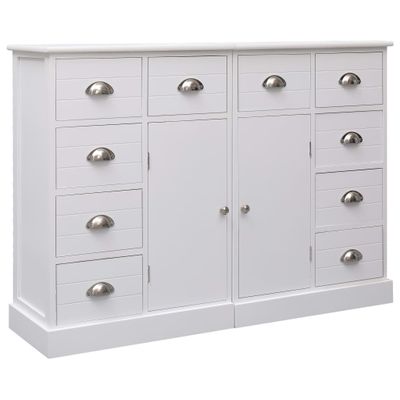 vidaXL Komoda s 10 zásuvkami biela 113x30x79 cm drevená