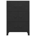 vidaXL Industriálna úložná skrinka, čierna 75x40x115 cm, kov