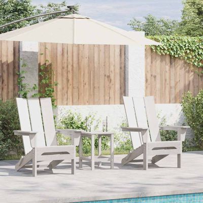 vidaXL Záhradná stolička 3 pcs Biela 80.5 x 74.5 x 92 cm Polyetylén