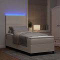 vidaXL LED box s pružinami s čelnou doskou Krémová a biela 80 x 200 cm