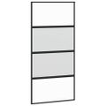 vidaXL Posuvné dvere s kovaním čierne 102,5x205 cm tvrdené sklo