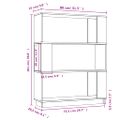 vidaXL Knižnica/deliaca stena biela 80x25x101 cm masívna borovica