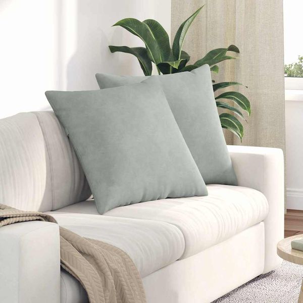 vidaXL Vankúše na pohovku 2 pcs Svetlosivá 60 x 60 cm