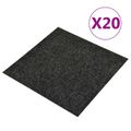 vidaXL Koberec Čierny 50 x 50 cm 20 ks Živica