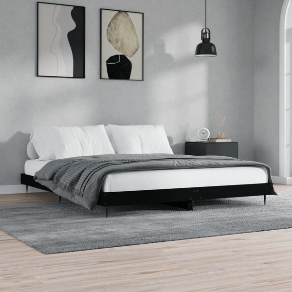 vidaXL Posteľný rám čierny 120x200 cm kompozitné drevo