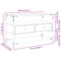vidaXL TV skrinka sklenená doska sivá sonoma 80x35x51 cm kompoz. drevo
