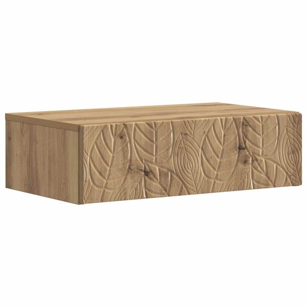 vidaXL Nástenný bočný stôl Dub artisan 87,5 x 34,5 x 17 cm