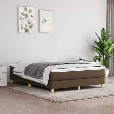 vidaXL Posteľný rám s boxspringom tmavohnedá 140x190 cm látka