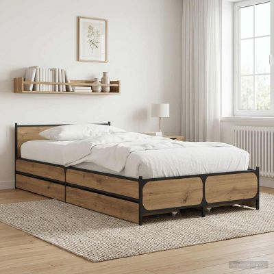 vidaXL Rám postele s čelom Dub artisan 80 x 200 cm Kompozitné drevo