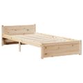 vidaXL Posteľný rám s čelom biely 75x190 cm borovicový masív