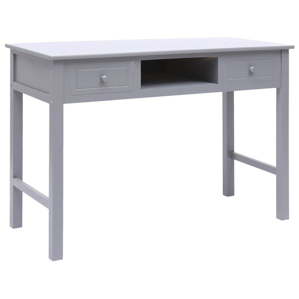 vidaXL Písací stôl sivý 110x45x76 cm drevený