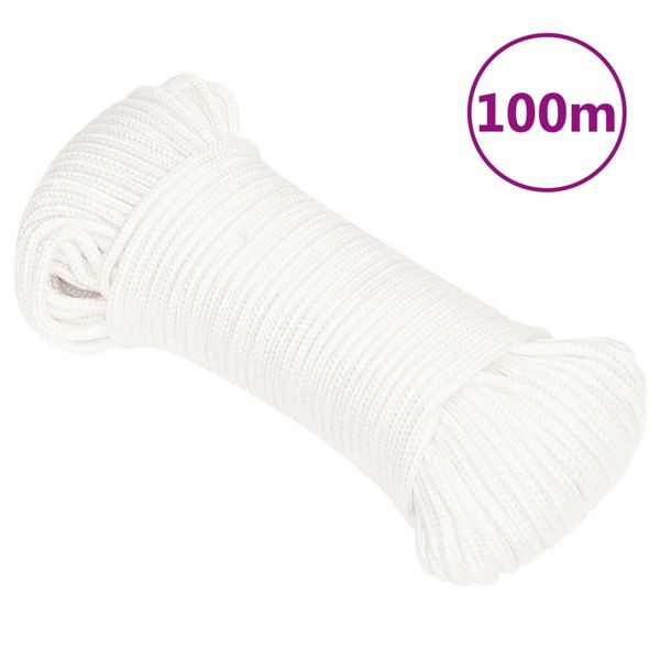 vidaXL Lodné lano biele 3 mm 100 m polypropylén