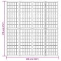 vidaXL Skladací paraván s 4 panelmi, japonský štýl 160x170 cm biely