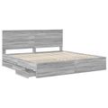 vidaXL Rám postele Sivý Sonoma 200 x 200 cm Inžinierske drevo