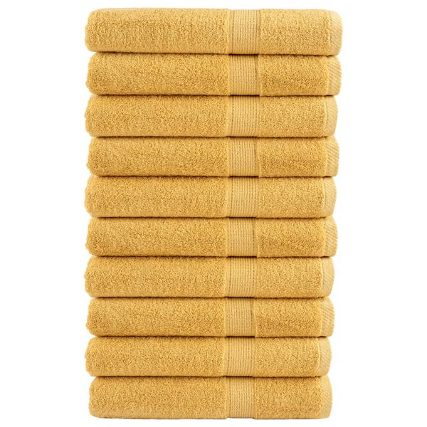 vidaXL Prémiové uteráky do sauny SOLUND 10 ks zlaté 80x200 cm 600 g/m2