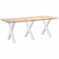 vidaXL Nohy k jedálenskému stolu v tvare X, 3 ks, biele, 80 x (72-73) cm, oceľové