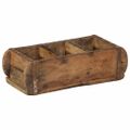vidaXL Podnos s úložiskom Hnedá 30 x 14 x 9 cm Masívne obnovené drevo