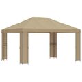 vidaXL Altánok 4 × 3 m Béžová Polyester a oceľ 190 gsm