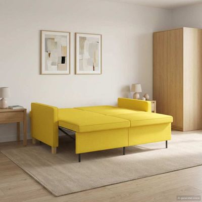 vidaXL Rozkladací gauč Svetložltá 154 x 94,5 x 80,5 cm Látka