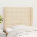 vidaXL Čelo postele so záhybmi krémové 83x23x118/128 cm látka