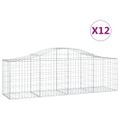 vidaXL Oblúkový gabionový kôš 12 ks 200x50x60/80 cm pozinkované železo