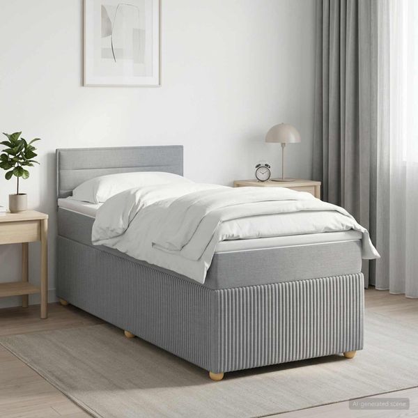 vidaXL Posteľ boxspring s matracom Svetlosivá 80 x 200 cm Látka