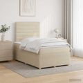 vidaXL Posteľ boxspring s matracom Krémová 120 x 190 cm Látka