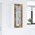 vidaXL Nástenný sklenený kabinet PORTO Dymová dub 40 x 31 x 100 cm