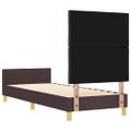 vidaXL Rám postele s čelnou doskou Tmavo hnedá 80 x 200 cm látka