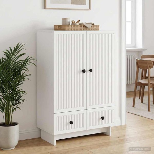 vidaXL Servírovacia skriňa Biely 66 x 34,5 x 95 cm Konštruované drevo