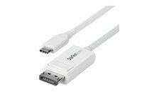 StarTech 6.6ft (2m) USB C na DisplayPort 1.2 kábel, obojsmerný - Kabel DisplayPort - USB-C (M) do DisplayPort (M) - Displayport 1.2/Thunderbolt - 1.9 m - aktívny, dvojsmerný, podpora 4K60Hz - biela