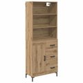 vidaXL Highboard Remeselný dub 69,5 x 34 x 180 cm Kompozitné drevo