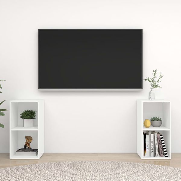 vidaXL TV skrinky 2 ks, biele 72,5x35x36,5 cm, kompozitné drevo