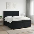 vidaXL Posteľ boxspring s matracom Čierna 200 x 200 cm Látka