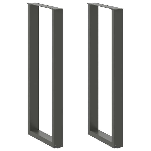 vidaXL Nohy barového stola v tvare U, 2 ks, antracitové, 50 x (110-111) cm, oceľové