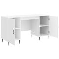 vidaXL Stôl Biela s vysokým leskom 142,5 x 50 x 75 cm Kompozitné drevo